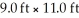 How many liters of air are in a room that measures   and has a 10.0 ft ceiling? 1 in.= 2.54 cm (exactly) ; 1 L = 10<sup>3</sup> cm<sup>3</sup> A)  2.80 × 10<sup>4</sup> B)  104 C)  30.2 D)  3.02 × 10<sup>7</sup> E)  9.14 × 10<sup>5</sup>