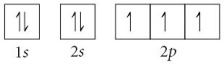 Choose the orbital diagram that represents the ground state of N. A)    B)    C)    D)    E)   