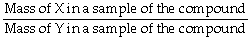 The correct formula for calculating mass percent of X in compound XY is:    = Mass % X
