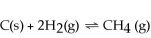 Decreasing the volume of the system below causes the reaction to shift towards the right.  