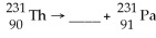 What is the missing particle?   A) positron B) beta particle C) alpha particle D) gamma particle E) none of the above