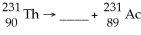 What is the missing particle?   A) positron B) beta particle C) alpha particle D) gamma particle E) none of the above