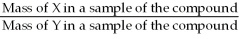 The correct formula for calculating mass percent of X in compound XY is:    = Mass % X