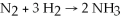 Diatomic N<sub>2</sub> can react with diatomic H<sub>2</sub> to form ammonia (NH<sub>3</sub>) .The balanced chemical equation is:   If 6 moles of H<sub>2</sub> totally reacted with more than enough N<sub>2</sub>,how many moles of ammonia would be expected to form? A) 2 moles B) 3 moles C) 4 moles D) 6 moles E) not enough information
