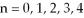 The possible values for the principal quantum numbers are:    .