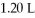 What is the final concentration of a solution prepared by diluting   Of   HCl to a final volume of   ? A) 0.504 M B) 3.50 M C) 0.420 M D) 0.350 M E) none of the above