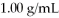 What is the change in the freezing point of a solution made by dissolving   Of C<sub>6</sub>H<sub>12</sub>O<sub>6</sub> into   Of water? The density of water is   And   A) 0.152°C B) 1.01°C C) 18.97°C D) 1.82°C E) none of the above