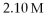 How many moles of KCl are present in 95.3 mL of   KCl? A) 0.0500 B) 5.00 C) 20.0 D) 0.200 E) none of the above