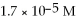 What is the pH of a solution that has a H⁺ concentration equal to   ? A) 4.77 B) 5.20 C) 0.22 D) 10.20 E) none of the above