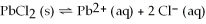 Dissolving the compound PbCl<sub>2</sub> into water can be represented as    ,so the equilibrium expression is Ksp =    .