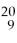    F contains 11 protons and 9 neutrons.