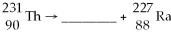 What is the missing particle?   A) positron B) beta particle C) alpha particle D) gamma particle E) none of the above