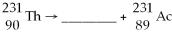What is the missing particle?   A) positron B) beta particle C) alpha particle D) gamma particle E) none of the above