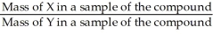 The correct formula for calculating mass percent of X in compound XY is:   = Mass % X