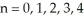 The possible values for the principal quantum numbers are:   .