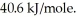 How many kJ of heat are needed to completely vaporize 3.30 moles of H<sub>2</sub>O?  The heat of vaporization for water at the boiling point is   A) 12.3 B) 134 C) 67.0 D) 2.26 E) none of the above