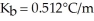 What is the change in the boiling point of a solution made by dissolving 14.7 g of C<sub>6</sub>H<sub>12</sub>O<sub>6</sub> into 150.0 ml of water? The density of water is   and   . A) 0.502°C B) 5.22°C C) 0.0418°C D) 0.279°C E) none of the above