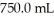 Calculate the molality of a solution prepared by dissolving 19.9 g of KCl in   of water. A) 0.200 B) 0.356 C) 4.99 D) 0.267 E) none of the above