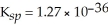 What is the [   ] at equilibrium,given CuS,   ? A) 1.27   M B) 6.35   M C)    M D) 1.61   M E) not enough information