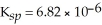 What is the concentration of the   ion in solution when [   ] = 0.25 M given that the   for the following reaction:    A) 5.2 ×   B) 3.7 ×   C) 2.7 ×   D) 19.2 E) none of the above