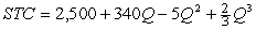 A firm has the following short run total cost function:     a. Write the equations for the firms SMC, AVC, and SAC b. Determine the output level at which SMC will be minimized c. Determine the output level at which AVC will be minimized