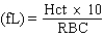 <strong>Match the RBC indices term with the appropriate equation. MCV</strong> A)  B)  C)  <div style=padding-top: 35px> 