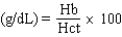 <strong>Match the RBC indices term with the appropriate equation. MCV</strong> A)  B)  C)  <div style=padding-top: 35px> 