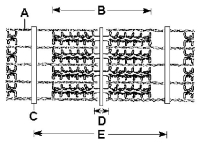   Figure 39.1 -Which area in Figure 39.1 has only overlapping actin and myosin filaments? A)  A B)  B C)  C D)  D E)  E