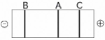 <strong>Use Figure 13.4 to answer the following question. Figure 13.4 The segment of DNA shown in Figure 13.4 has restriction sites I and II, which create restriction fragments A, B, and C. Which of the gels produced by electrophoresis shown below best represents the separation and identity of these fragments?</strong> A) B) C) D) E)