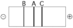<strong>Use Figure 13.4 to answer the following question. Figure 13.4 The segment of DNA shown in Figure 13.4 has restriction sites I and II, which create restriction fragments A, B, and C. Which of the gels produced by electrophoresis shown below best represents the separation and identity of these fragments?</strong> A) B) C) D) E)