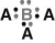 In the following structure where A and B represent two different elements, the valency of A is ________ and B is ________.   A)  one; three B)  one; five C)  three; five D)  eight; eight