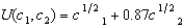 Holly's utility function is   , where c<sub>1</sub> is her consumption in period 1 and c<sub>2</sub> is her consumption in period 2. In period 2, her income is twice as large as her income in period 1. At what interest rate will she choose to consume the same amount in period 2 as in period 1? (Choose the closest answer.)  A)  0.30 B)  0.08 C)  0.23 D)  0 E)  0.15
