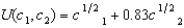 Patience has a utility function   , where c<sub>1</sub> is her consumption in period 1 and c<sub>2</sub> is her consumption in period 2. Her income in period 1 is twice as large as her income in period 2. At what interest rate will she choose to consume the same amount in period 1 as in period 2? A)  0.40 B)  0.10 C)  0.20 D)  0 E)  0.30