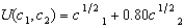 <strong>Patience has a utility function , where c<sub>1</sub> is her consumption in period 1 and c<sub>2</sub> is her consumption in period 2. Her income in period 1 is twice as large as her income in period 2. At what interest rate will she choose to consume the same amount in period 1 as in period 2?</strong> A) 0 B) 0.25 C) 0.13 D) 0.50 E) 0.38