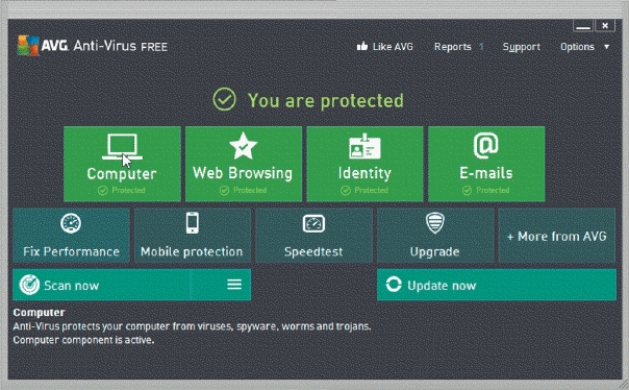   -As shown in the accompanying figure, which of the following kinds of program protects a computer against viruses by identifying and removing any computer viruses found in memory, on storage media, or on incoming files? A) hoax B) secure C) antivirus D) antispyware