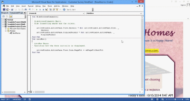   -In the accompanying figure,the VBA code is being viewed through the ____. A) 	Visual Basic Editor B) 	Page Layout Editor C) 	Programming Editor D) 	Procedural Editor 