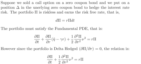 The intuition for the Theta-Gamma relation is that a positive-value port- folio with a high Theta is expected to make money because of the passage of time. If it was to make more money than the risk free rate, it would be pure arbitrage, because a trader could borrow at the risk free rate, set up the portfolio, and wait. The negative convexity rebalances the pure arbitrage: the volatility in interest rates tends in average to depress the portfolio value.