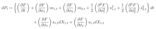 Given that we now have two stochastic factors, when writing Ito's lemma as the following   what are we implicitly assuming about them?