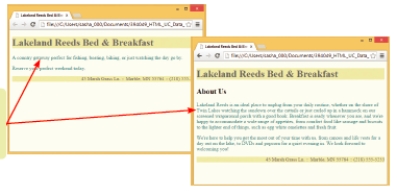 ​    -In the figure above, the paragraphs pointed to by the red arrows are formatted the same way because they _____ . A)  are linked B)  share an id C)  belong to the same class D)  have the same href value