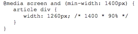 ​ ​    -Referring to the figure above, what part of a responsive layout would this code accomplish? A)  create a small screen layout B)  add a sidebar C)  implement adaptive content D)  create a widescreen layout