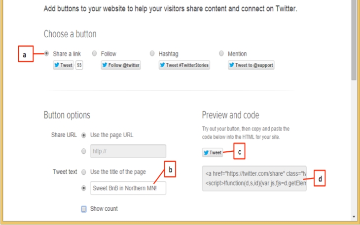 <strong>  Referring to the figure above, which item represents a preview of the button to be generated based on your selections?</strong> A) a B) b C) c D) d <div style=padding-top: 35px> 
