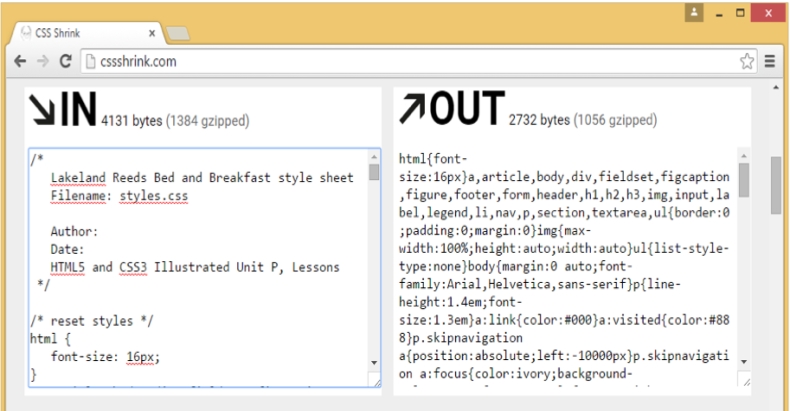  -Referring to the figure above, one type of code that is included on the left side but not on the right is a(n)  __________. A)  style rule B)  comment C)  declaration D)  selector