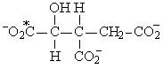 If acetyl-CoA labeled with <sup>14</sup>C,as shown in the figure to the right,were used as the substrate for the citric acid cycle,which of the following intermediates would be produced during the first round of the cycle?   A)    B)    C)    D)    E)   