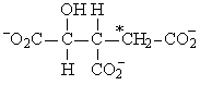If acetyl-CoA labeled with <sup>14</sup>C,as shown in the figure to the right,were used as the substrate for the citric acid cycle,which of the following intermediates would be produced during the first round of the cycle?   A)    B)    C)    D)    E)   