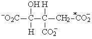 If acetyl-CoA labeled with <sup>14</sup>C,as shown in the figure to the right,were used as the substrate for the citric acid cycle,which of the following intermediates would be produced during the first round of the cycle?   A)    B)    C)    D)    E)   