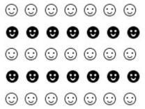 When Mary looks at the following display she tends to see horizontal rather than vertical rows of happy faces. This happens because:   A)  horizontal displays tend to be perceived as figure and vertical displays as ground. B)  lines and patterns tend to be perceived as continuing in time and space. C)  the items are in horizontal rows share the same internal features. D)  items that are near each other tend to be grouped together.