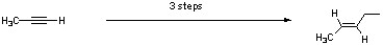 Complete the synthesis below by providing all necessary reagents and show all intermediate structures.  