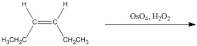 Draw the major organic product(s) generated in the reaction below. Pay particular attention to regio- and stereochemical detail.  