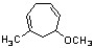Identify the correct name for the following structure.   A)  3-methoxy-5-methylcyclohepta-1,5-diene B)  6-methoxy-1-methylcyclohepta-1,4-diene C)  7-methoxy-5-methylcyclohepta-1,4-diene D)  4-methoxy-2-methylcyclohepta-1,5-diene