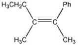 Which of the following best describes the geometry about the carbon-carbon double bond in the alkene below?   A)  E B)  Z C)  neither E nor Z